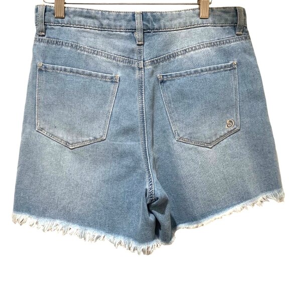 Indigo Rein High Rise High Waist Jean Shorts Cutoffs Distressed Retro Size 7 27 - Picture 5 of 10